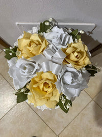 Porta Carta Igienica Vimini Fiori in pannolenci Effetto Essiccato