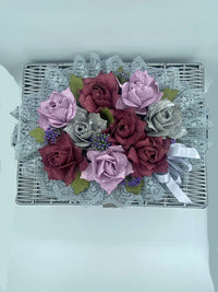 Porta Oggetti con Fiori in Pannolenci Effetto Essiccato