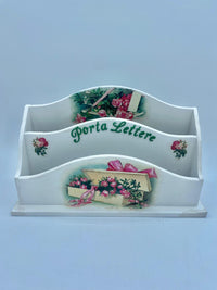 Porta Lettere Legno Decoupage