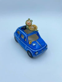 Fiat 500 con Decorazioni in Porcellana Fredda e Luce LED