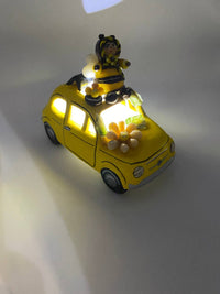 Fiat 500 con Decorazioni in Porcellana Fredda e Luce LED