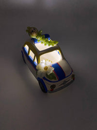 Fiat 500 con Decorazioni in Porcellana Fredda e Luce LED