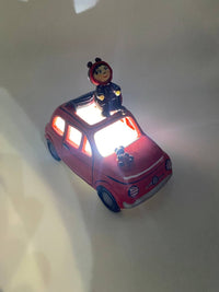 Fiat 500 con Decorazioni in Porcellana Fredda e Luce LED