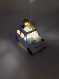 Fiat 500 con Decorazioni in Porcellana Fredda e Luce LED