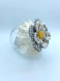 Barattolo con Copritappo Floreale fatto a mano