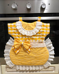 Set Copri Piastra, Copri Forno, 4 Presine e Porta Buste Gialli