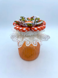 Barattolo con Copritappo Floreale fatto a mano