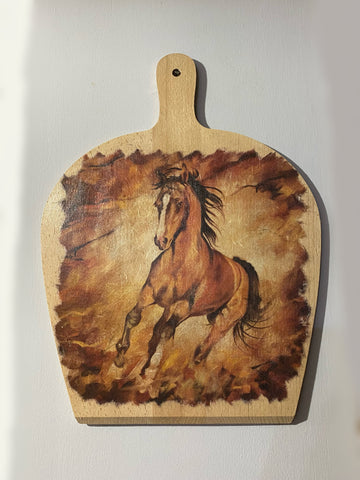 Pala In Legno Dècoupage Cavallo