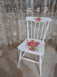 Sedia Anni 80 Dècoupage Papaveri