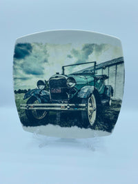 Piatto Découpage Auto D'Epoca
