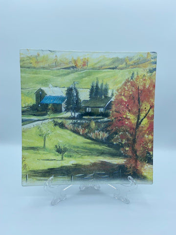 Piatto Découpage Paesaggio Autunnale