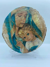 Disco Di Tronco Découpage Madonna