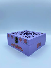 Scatola Viola Découpage Rose
