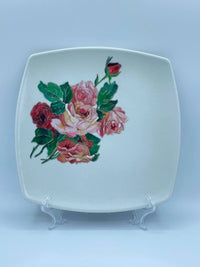 Piatto Ceramica Découpage Rose