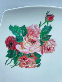 Piatto Ceramica Découpage Rose